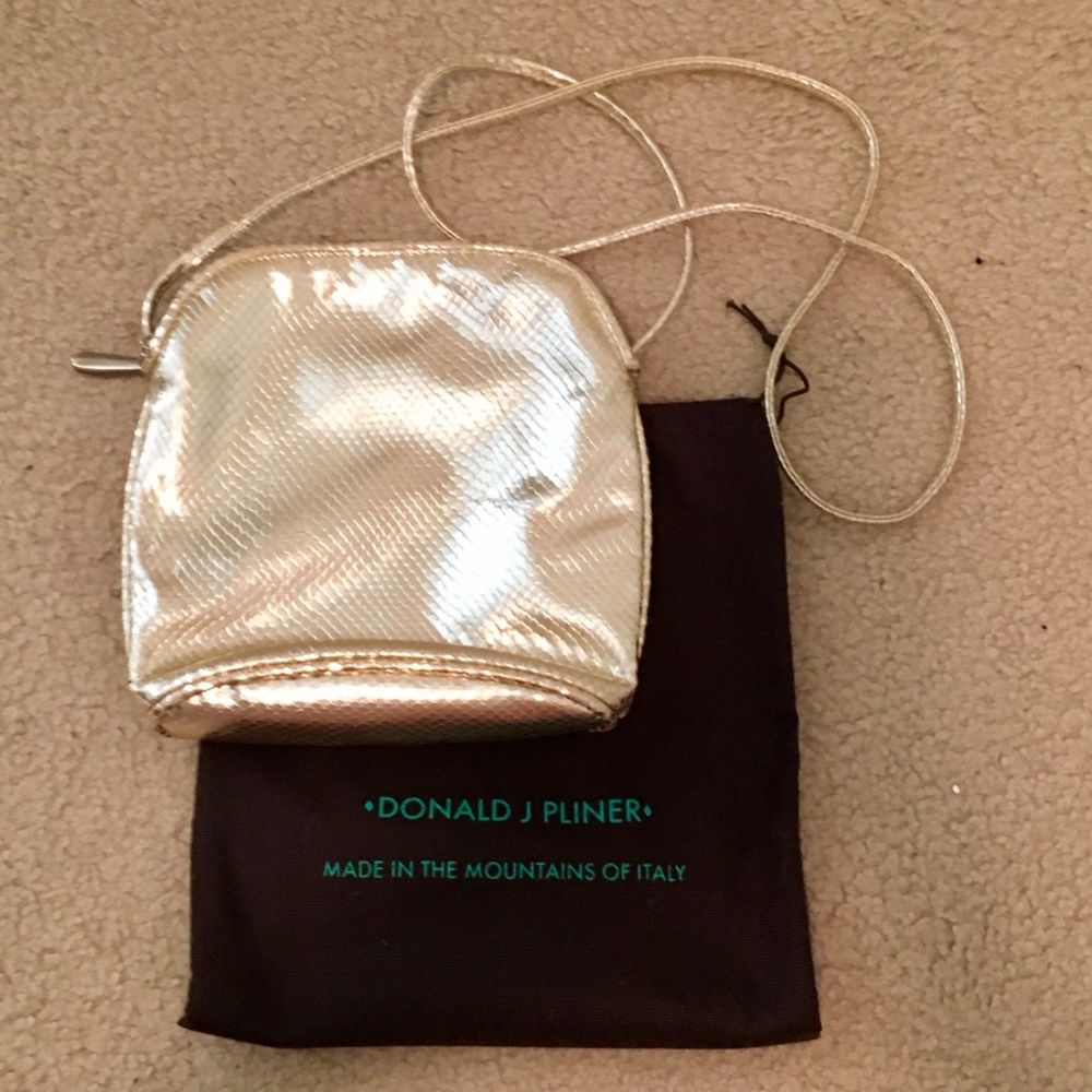 Donald J. Pliner Couture Gold Python Crossbody Bag